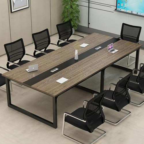 Tavolo da Conferenza Rettangolare Grande, con Robusta Struttura in Metallo, Moderno Tavolo riunioni, Adatto per uffici, Sale riunioni e aule,009,240x100x74cm