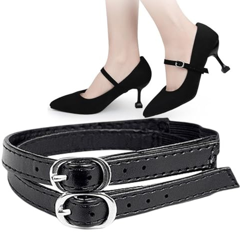 Cinghie invisibili per scarpe con alto – Estensione delle scarpe elastica trasparente, fascia antiscivolo regolabile | Cintura per cavigliere con fibbia anti-sciolto,, Nero , 1