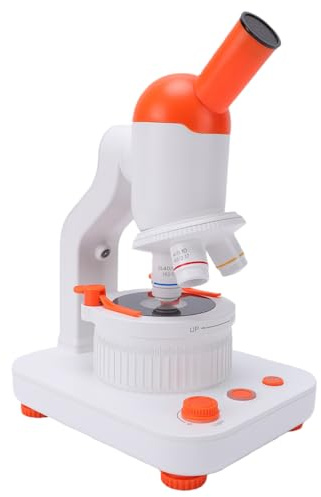 PUSOKEI Microscopio Binoculare Composto per Bambini e Studenti, Ingrandimento 40X-400X con Illuminazione a LED, Microscopio Monoculare Ricaricabile per Laboratori Scolastici e Lezioni a