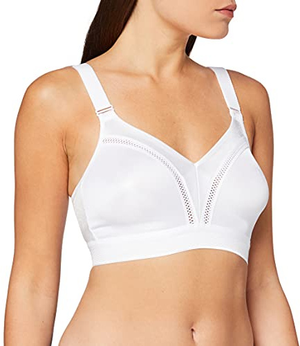 Triumph Damen Sport-BH Triaction Workout N, ohne Bügel, Gepolstert, 95C, Weiß