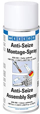 WEICON Anti-Seize Montagespray 400 ml, langanhaltendes Trennmittel, Korrosionsschutz | Schmierspray, Trennspray, Schraubenpaste, Bremspaste, Hochtemperaturschutz, gegen Festfressen, Korrosion und Verschleiß