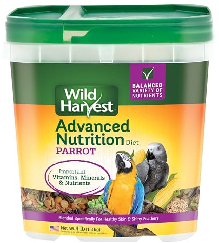 Wild Harvest Advanced Nutrition Parrot, 4 Pounds, Seed, Grain And Vegetable Mix