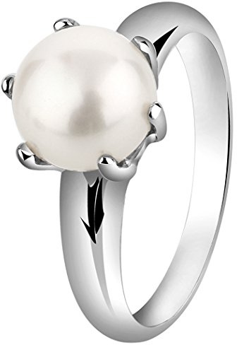 Nenalina Ring Silber 925 Damen Silberring Damenring mit Süßwasserperle | Krappenfassung