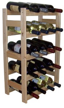 MODO24 Flaschenregal, Weinregal Holz für 20 Flaschen, Weinschrank, Weinständer, Getränkeregal, Weinflaschenhalter, Flaschen Organizer, Flaschenständer, Abmessungen 70x43x25 cm, Farbe: Natur