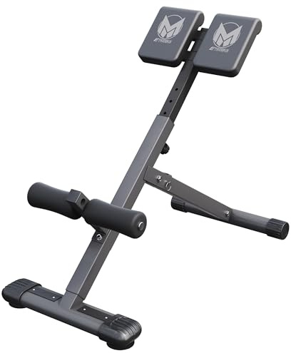 GYRONETICS® Panca per Schiena e Addominali - Pieghevole, Altezza Regolabile in 5 Livelli, Multifunzione, Carico Massimo 120 kg - Panca Romana, Iperestensione, Allenamento dei Dorsali, Palestra