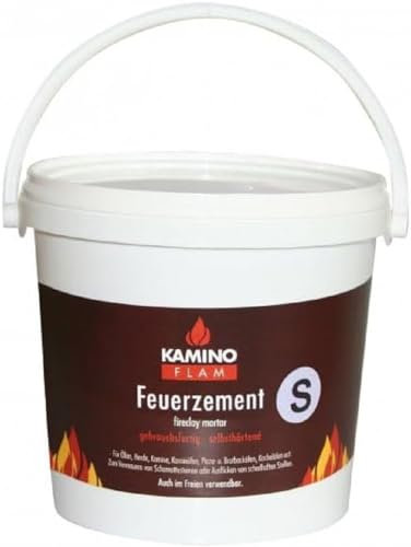 KaminoFlam Feuerzement 3 kg - Ofen Schamottmörtel hitzebeständig - Schamottemörtel feuerfest - Ofenzement für Herd, Kamin, Kaminofen & Pizzaofen