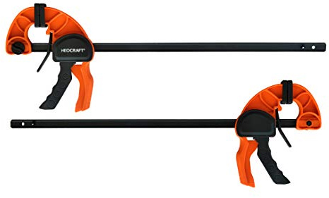Quick Release Ratchet Bar Clamps for Woodworking (2 Pieces Set 24'') - Light Duty Adjustable One-Handed Clamp for Woodworking & Furniture Manufacturing & Assembly