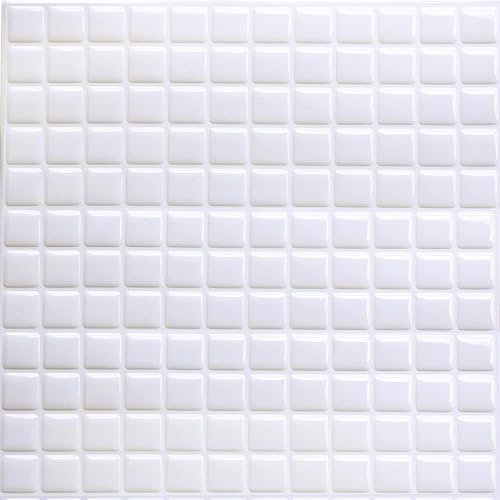 HyFanStr Calcomanías Pegatinas de baldosas Pared - Azulejos Adhesivos Cocina Cortable Impermeable - Adhesivos Decorativos 3D para Cocina y Baño - 4 Hojas
