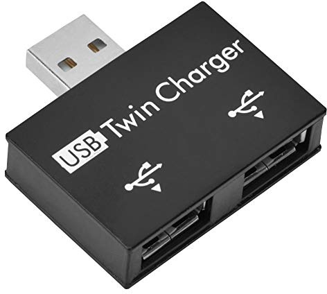 Hub USB 2.0, Adaptador Splitter 1 Macho a 2 Hembras, Cargador Doble Convertidor USB, Estación de Acoplamiento para Teléfono Móvil y Computadora Portátil, Negro