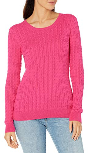 Amazon Essentials Jersey Ligero de Manga Larga de Punto Trenzado Mujer