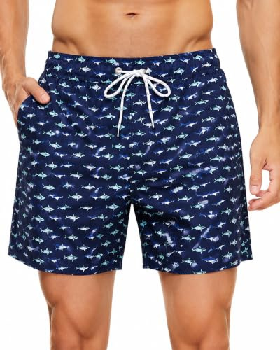 HLVEXH Short de Baño Hombre con Malla Interior para Playa Piscina y Surf