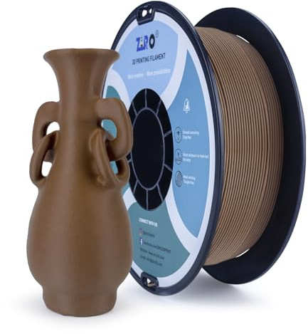 ZIRO Matte PLA Filament 1.75mm, 1kg Matt 3D Drucker Filament | Hohe Zähigkeit PLA, Maßgenauigkeit +/-0.03mm, Schokolade