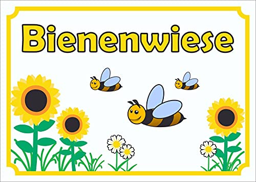 HB-Druck Schild Bienenwiese waagerecht A4 (210x297mm)