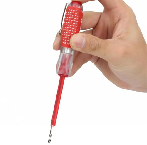 Jadeshay Spannungsprüfer 100-500V Voltage Tester Pen Kreuz-/Schlitzstift Elektrischer Spannungsprüfer Schraubendreher mit rutschfestem Griff