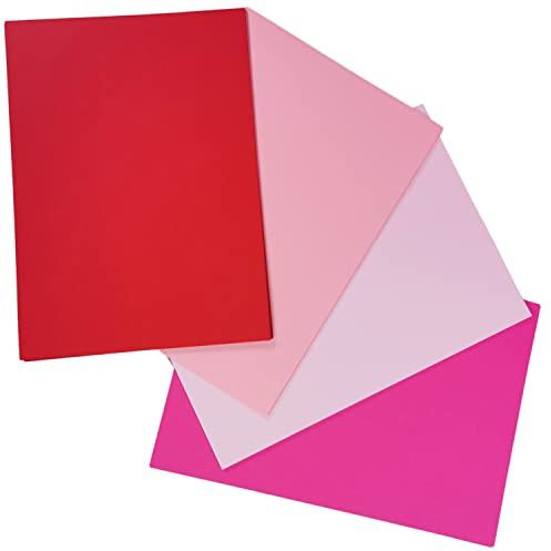 BCreativetolearn Valentinstagskarten-Set, A4, 40 glatte Blätter, um Ihre eigenen Karten zu machen, in Hellrosa, Hot Pink, Rot und Weiß, 160 g/m² Karton für Muttertags-Bastelprojekte und Bastelprojekte