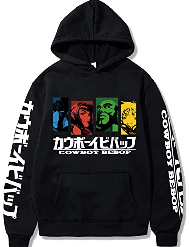 WLIN Cool Friends Spike Spiegel Cowboy Bebop Anime Hoodies Fashion Four Color Cartoon Graphics Unisex Winter Long Sleeve Sweatshirts