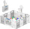 UBRAVOO Parque Infantil Bebé 150cmx150cm Corralito Bebé Parque de Juegos Tema de Coche Mini Aro de Baloncesto y 50 Bolas(12+2 Paneles, Blanco Lechoso)