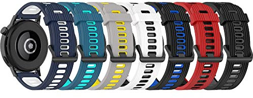 RuenTech 22MM Ersatz-Silikon-Armband für Suunto 9 Peak/Suunto 9 Peak Pro/Suunto 5 Peak/Suunto Vertical, weiches und strapazierfähiges Silikon-Smartwatch-Band (7er Pack)