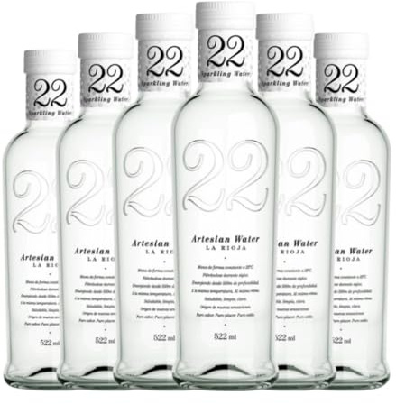 Agua 22 Artesian Water Con Gas 522 Botella Medium 50 cl (Caja de 6 Botella Medium de 50 cl)