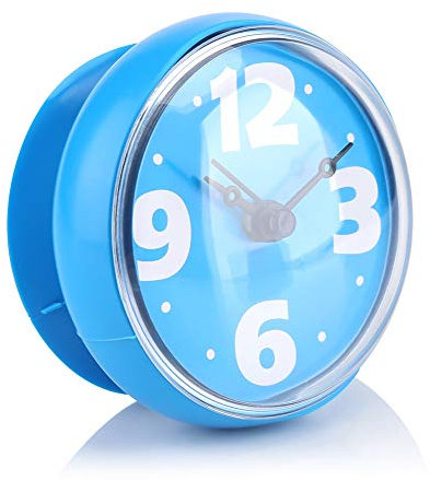 TOPINCN Orologio da Bagno Impermeabile con Ventosa, Timer da Parete per Doccia Orologio da Parete da Cucina Timer Orologio da Interno Accessori da Bagno (Blu)