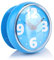 TOPINCN Horloge de Salle de Bain étanche avec Ventouse, Minuterie Murale de Douche Horloge Murale de Cuisine Minuterie Horloge Intérieure Accessoires de Salle de Bain (Bleu)
