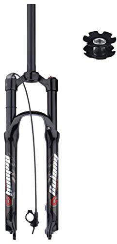 ZECHAO 120mm Federweg Fahrrad Gabel MTB,Magnesiumlegierung Schnellspanner Scheibenbremse 26 27,5 29in Manual/Crown Lockout MTB Gabeln Fahrrad Federgabel (Color : Black-Remote Lock, Size : 29inch)