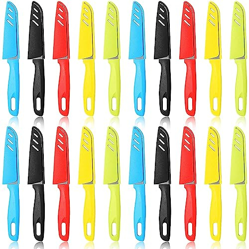 50 Pcs Paring Knife Bulk, 5 Colors Fruit & Vegetable Knife,Stainless Steel