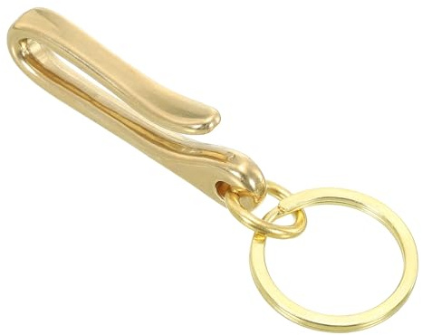 PATIKIL U Shape Hook Keychain, 2.8 Inch Long Solid Brass U Key Loop Hook Belt Clip Fish Hook Keychain for Wallet Chain Pocket