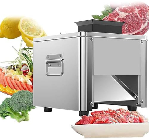 Qiang 850w Machine Coupe Viande Commerciale Professionnelle 2.5-21Mm,Cutter Inoxidable à Viande Jambon Aliments Trancheuse à Viande électrique Domestique,Applicable à Viande Désossée,2.5mm
