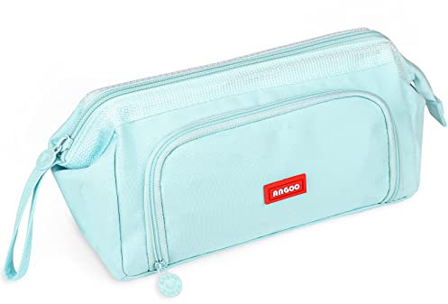 Sciphylia Federmäppchen Mäppchen Groß mit Griff Federmäppchen Mädchen Junge Bleistiftetui Schulbedarf Schreibwaren Schreibtisch Organizer für Kinder Studenten Erwachsene Schule Himmelblau