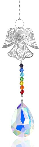 Guardian Angel Gifts, Crystal Suncatcher Rainbow Maker Ornament, Window Hanging Decoration for Garden, Home, and Corridors (Angel)