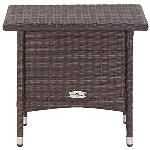 HETFTJN Loungetisch Outdoor Stehtisch Outdoor Bistrotisch Outdoor Angeltisch - Teetisch Braun 50 x 50 x 47 cm Poly Rattan für Aufenthaltsraum Balkon Outdoor Garten