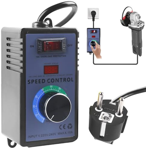 WIYETY Régulateur de vitesse pour moteur : Régulateur de tension Régulateur de vitesse pour meuleuse angulaire/souffleurs/perceuses à main/scies circulaires Régulateur de tension, AC 220 V 10 A 4000 W