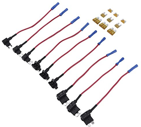 Mini, Low Profile, Standard-Add-A-Circuit-Adapter, 9er-Pack 12-V-Flachsicherungshalter mit 5-A-Flachsicherung, für Autoalarmanlagen, Ladegeräte für Mobiltelefone, GPS