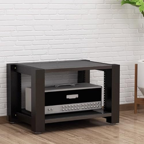 GUQASDV Audio-speicherregal, Audio-aufbewahrungsregal, Audio-Rack-ständer, Audio-Rack-Turm Hochleistungsausführung mit Dickem Stahlrohr 4 Größen 4 Farben(Black+Black,2 Layer)