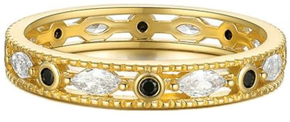 Stfery Bagues de mariage en or taille marquise blanc moissanite bague femme or 585 bague 45 (14,3)-62 (19,7)