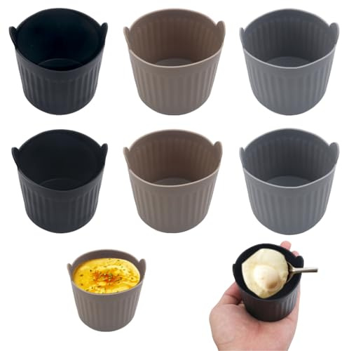 6 Pezzi Stampo in Silicone per Friggitrice ad Aria,Riutilizzabili Accessori Friggitrice ad Aria in Silicone,Pirottini per Friggitrice ad Aria Accessori per Friggitrice ad Aria