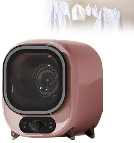 ELIKBH Mini Sèche Linge, Mini-Sèche-Linge, 5 Modes de séchage, Charge de 0,8 kg, Essoreuse, Sèche-Linge Ventilé pour Les Petits Articles de Linge(Pink)