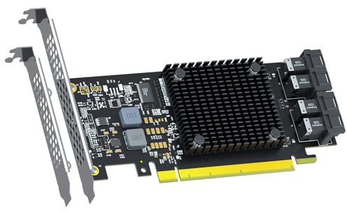 GLOTRENDS ST583 4-Port SFF-8643 to PCIE 3.0 X16 Adapter Card with PEX8747 Controller for High-Density U.2/U.3/M.2 NVMe RAID Storage Solution