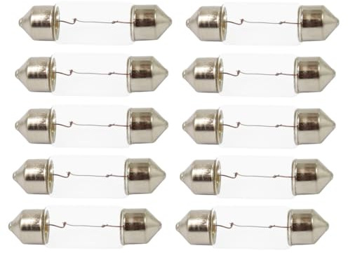 ShuoHui 10 lampadine da 24 V, 5 W, C5 W, SV8,5, 31 mm/36 mm/39 mm/41 mm/44 mm, per illuminazione targa dell'auto, vano portaoggetti (31 mm)
