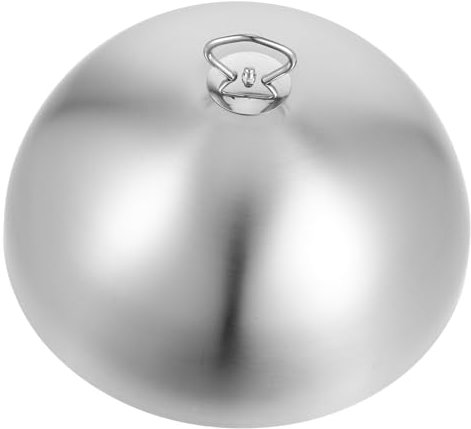 TOPPERFUN Cubierta De Alimentos De Acero Inoxidable Resistente La Oxidación Cúpula Hemisférica Protectora Antiaceite para Mesa y Restaurante Tapa De Protección Alimentaria De Plata