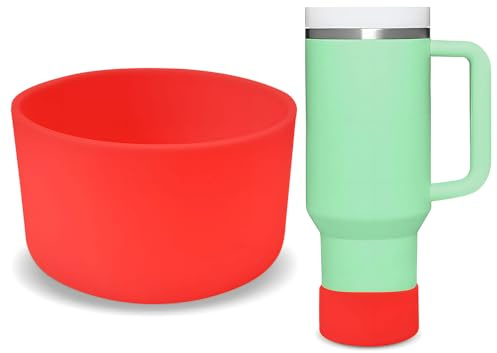 Slicone Cup Boot, Protective Bottle Bottom Protector, Cup Bottom Protector High Temperature Resistant Sillicone Water Bottle Sleeve (Red, 2.95inch)