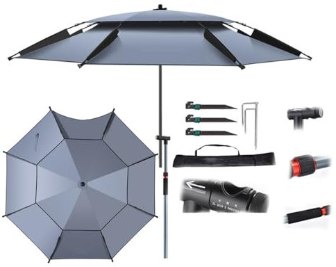 ZYXQQJ Sombrilla De Pesca 200cm 220cm 240cm Sombrilla Playa Grande Antiviento Sombrilla De Patio Sombrilla De Patio para Viajes Pesca(240cm/7.8ft)