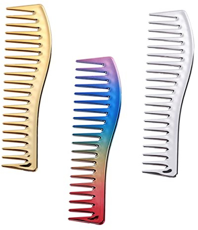 VICASKY 3pezzi Pettine Denti Larghi per Styling Capelli Olio Pettine da Parrucchiere per Taglio Capelli Districante Maschile per Lisci