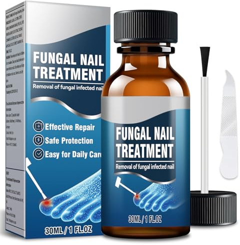 Trattamento antifungino per unghie, ripara le unghie fragili e scolorite, previene le ricadute, con oli botanici naturali tra cui olio di semi d'uva e olio di mandorle dolci, 30 ml.