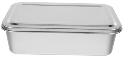 LOPUNER Bandeja de Horno Rectangular Inoxidable con Tapa para Hornear Almacenar y Exhibir Postres como Tiramisu de Limpiar y Transporte Seguro para Reuniones