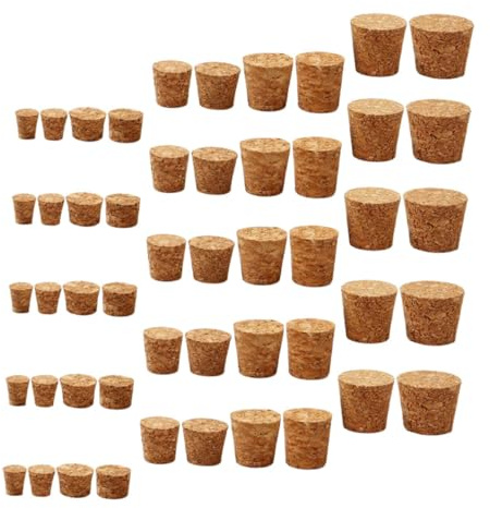 Cabilock 150 piezas Tapones Cónicos de Madera Natural para Botellas de Vino y Cerveza de Tapones de Repuesto Herméticos para Botellas de Vidrio Compatibles con y Bebidas