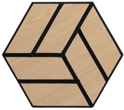 Panneaux Acoustiques Hexagonaux Panneaux muraux insonorisants auto-adhésifs en grain de bois, décoration d'intérieur, arrière-plan de studio, autocollants muraux insonorisants(Color 2,8 PCS)