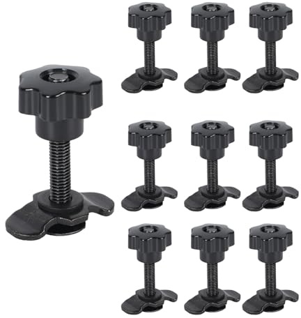 Raccordi a vite per guida aerea, 10 pezzi, accessori per binari aerei, M8 × 20/40/60 mm, in metallo, raccordo terminale per camper, roulotte, auto (maniglia a stella, M8 × 60 mm)