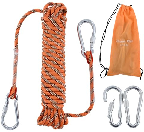 LZ.MZXU Cuerda de 10 Metros 8 mm, Amarre, Exteriores, Cuerda para Acampada, Apta para Barcos, Kayaks, Canoas, Remolque (Naranja)